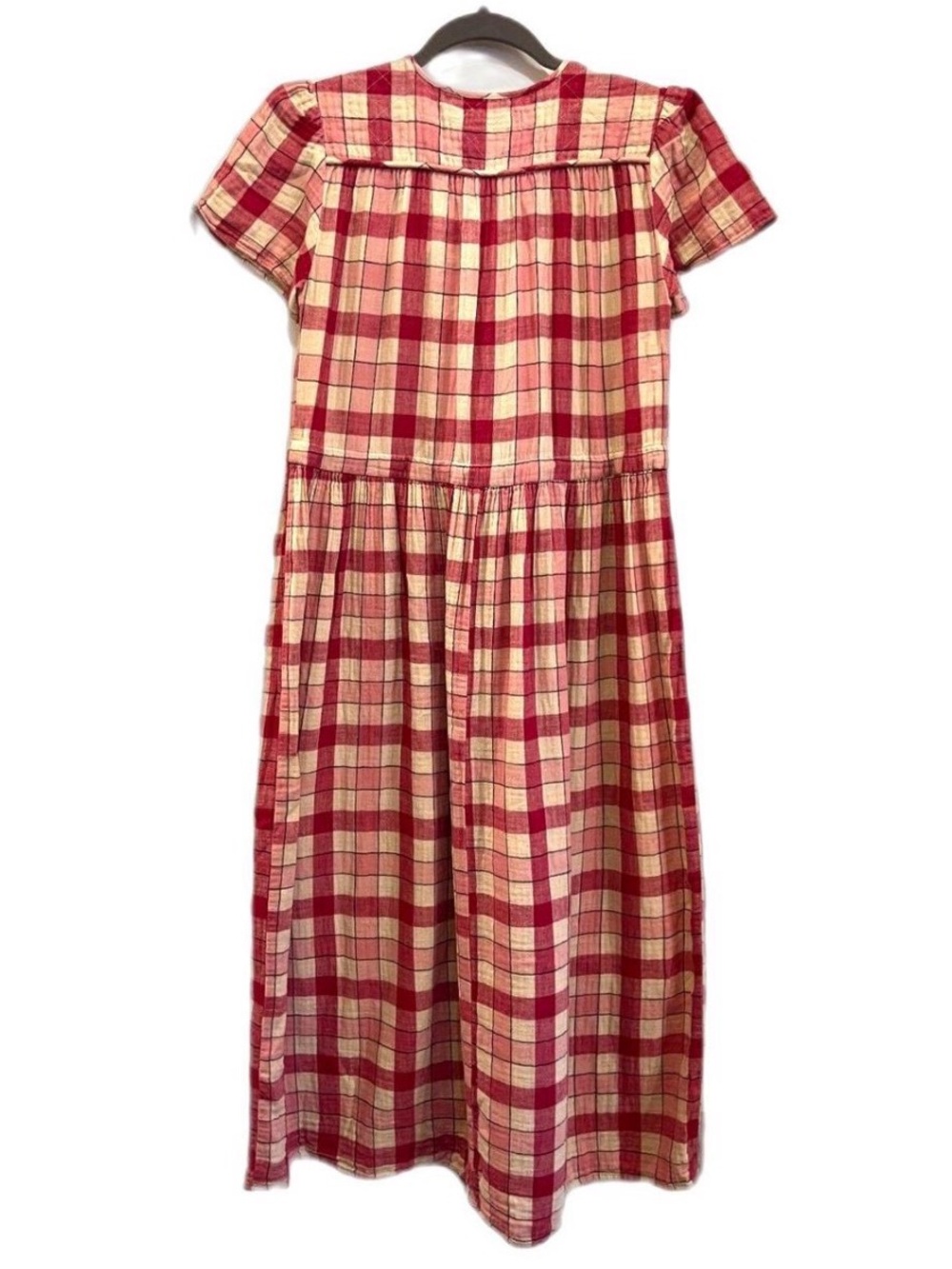 Christy Dawn Red and Cream Plaid Midi Dress - Picture 2 of 5
